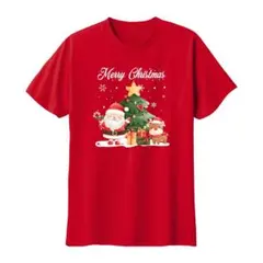 「訳あり」クリスマスTシャツ　Lサイズ　レッド①