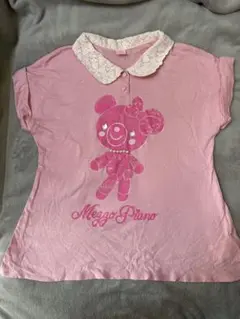 Mezzo Piano ピンク Tシャツ レース襟L（160）