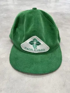 80s 90s コーデュロイキャップ ワッペン ツバ裏チェーンステッチ USA製