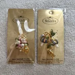 NaRaYa ナラヤ　フラワーブローチ　ストーン　コサージュ