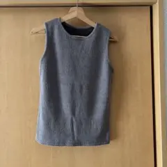ストライプ ノースリーブ トップス グレー　ラコレ