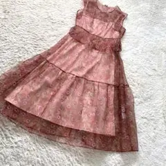 極美品【ジルスチュアート】フラワープリント シースルーワンピース　S