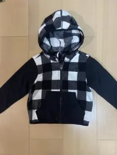 フード付きチェック柄アウター 95cm以下