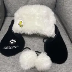 USJ SNOOPY ウッドストック刺繍ファーキャップ