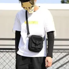 ミニショルダーバッグ メンズ ミリタリー 人気 ブラック 多収納ポーチ 小物