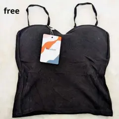 新 品Weuiean カップ付きキャミソール ブラック F コットン レディースのサムネイル
