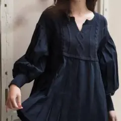【半額以下！】BEAMS HEART ニット切り替えプルオーバー（NAVY）