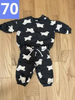 H&M 犬プリント トレーナーセットアップ 綿100%