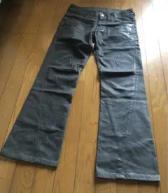 クリスタルゼブラ コーティング フレアパンツ ベルボトム Lサイズ 