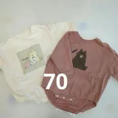 70サイズ　futafuta　ロンパース くま