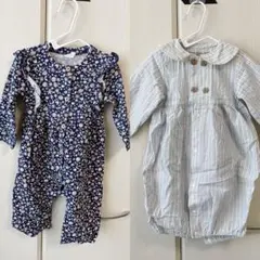 ベビー服 ロンパース オーガニックコットン 50〜70サイズ 花柄 ストライプ