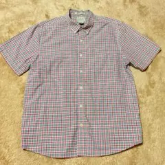 LLBean メンズシャツ 半袖シャツ チェック柄 綿100％ XLサイズ