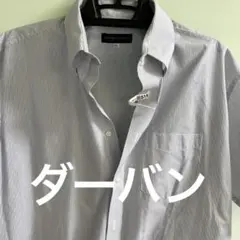 ダーバン　ストライプ柄 半袖ワイシャツ Lサイズ