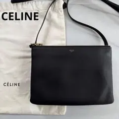 CÉLINE セリーヌ】旧ロゴ トリオ スモール ブラック 保存袋付 - メルカリ