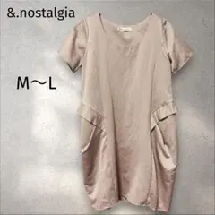 &.nostalgia＊ワンピース 【M〜L】くすみピンク 半袖 バルーンのサムネイル