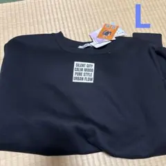 新品　しまむら　MAYO コラボ　ブラック 裏起毛　スウェット トレーナー　L