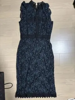 【美品】ZARA レースワンピース ネイビー S