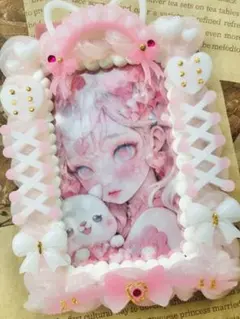 トレカデコ ホイップデコ トレカケース B8 縦入れ メイド猫耳 リボン