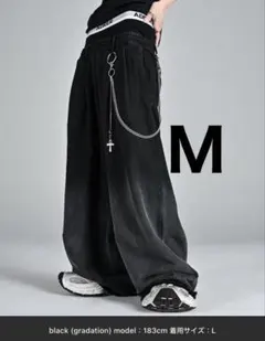 【ADRER】ヘビーウェイトスウェットパンツ （Ｍ／ブラックグラデーション）