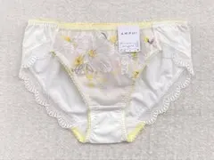 Wacoal AMPHI ショーツ Mサイズ 花刺繍 オフホワイト/イエロー