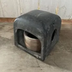◇猫行火（ねこあんか）やぐら炬燵 カクタニ製瓦土製 こたつ 昭和