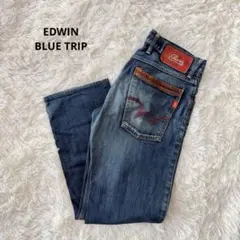 EDWIN エドウィン ブルートリップ デニム 29 M 日本製 赤ステッチ 革