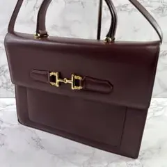 銀座かねまつ GINZA kanematsu 本革 レザー ショルダーバッグ 茶のサムネイル