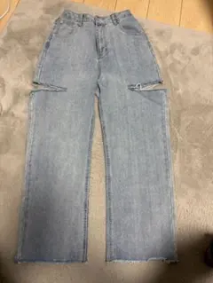 カットアウトデザイン ライトブルーデニム F