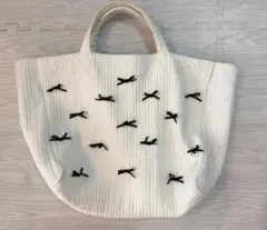 【新品未使用】gypsohila ジプソフィア　s トートバッグ ホワイト gypsohila ジプソフィア リボン トートバッグ Sサイズ ホワイト