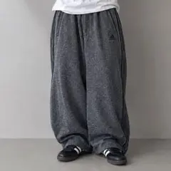 adidas ブランド スウェットパンツ 極太 バギー ダークグレー 4XO