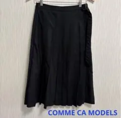 COMME CA MODELS ひざ丈 プリーツスカート L ブラックのサムネイル