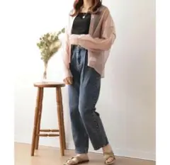 タックデニムパンツ