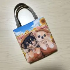 ミニミニバッグ♡チワワちゃんパネル♡マチ付き両面パネル - メルカリ