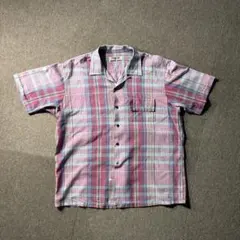 90s 80s McGREGOR フェード 開襟 オープンカラー チェックシャツのサムネイル
