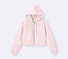 GU パフスウェットフルジップパーカー ピンク M