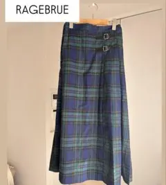 RAGEBLUE チェック柄 プリーツロングスカート