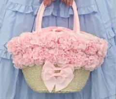 axes femme かごバッグ リボン レース フリル　ピンク　2026年夏 axes femme かごバッグ リボン レース フリル ピンク 2026年夏 - メルカリ