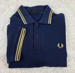 M12 英国製フレッドペリー ポロシャツ半袖38M紺金