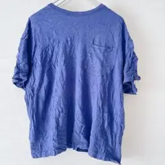 青 コットン クルーネック Tシャツ【M】
