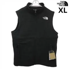US限定新品 ノースフェイス フルジップ ベスト XL 肉厚 ニット 裏フリース