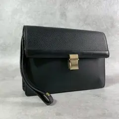 美品✨ダンヒル セカンドバッグ クラッチバッグ オールレザー ロゴ金具 持ち手有