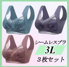 3L シームレスブラ ノンワイヤー 大きい ナイトブラ 着痩せ 美胸 まとめ売り