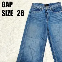 GAP デニム ジーンズ ハイライズ ワイドレッグ 26 レディース 青 219