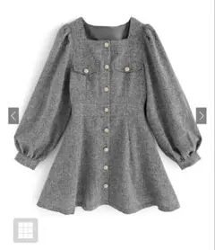 【GRL】ツイードフレアミニワンピース　L［tg668］