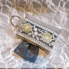 き*い様 インド刺繍リボン♡携帯ゴミ袋ポーチS 12㎝ ハンドメイド