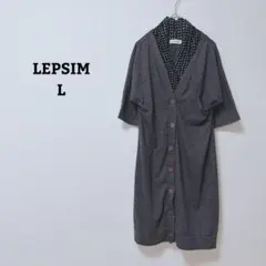 レプシィム　チュニック　ワンピース　フェイクレイヤード　ドット　半袖　Ｌのサムネイル