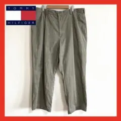 【美品】TOMMY HILFIGR チノパン　グレージュグレー　ロゴ　38×29