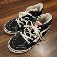Vans ブラック/ホワイト ハイカットスニーカー 19cm
