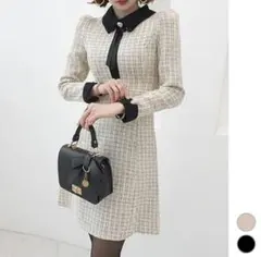 韓国風ワンピース 膝丈ワンピース 上品 きれいめワンピ