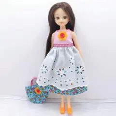 リカちゃん服「ごきげんエプロン」ハンドメイド